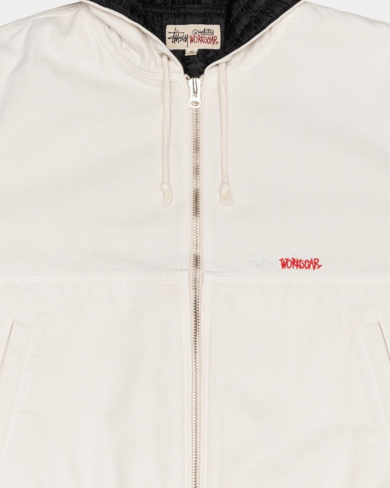 Stussy Work Insulated Canvas Jackets Beige | Israel-21870