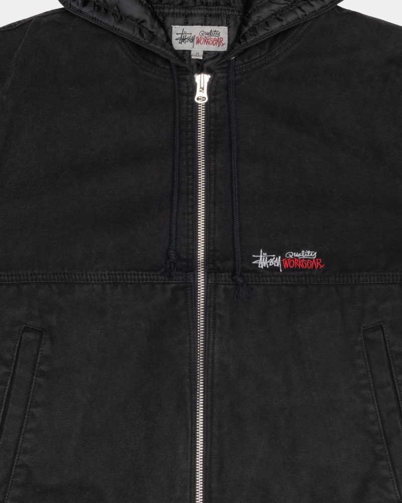 Stussy Work Insulated Canvas Jackets Black | Israel-98270