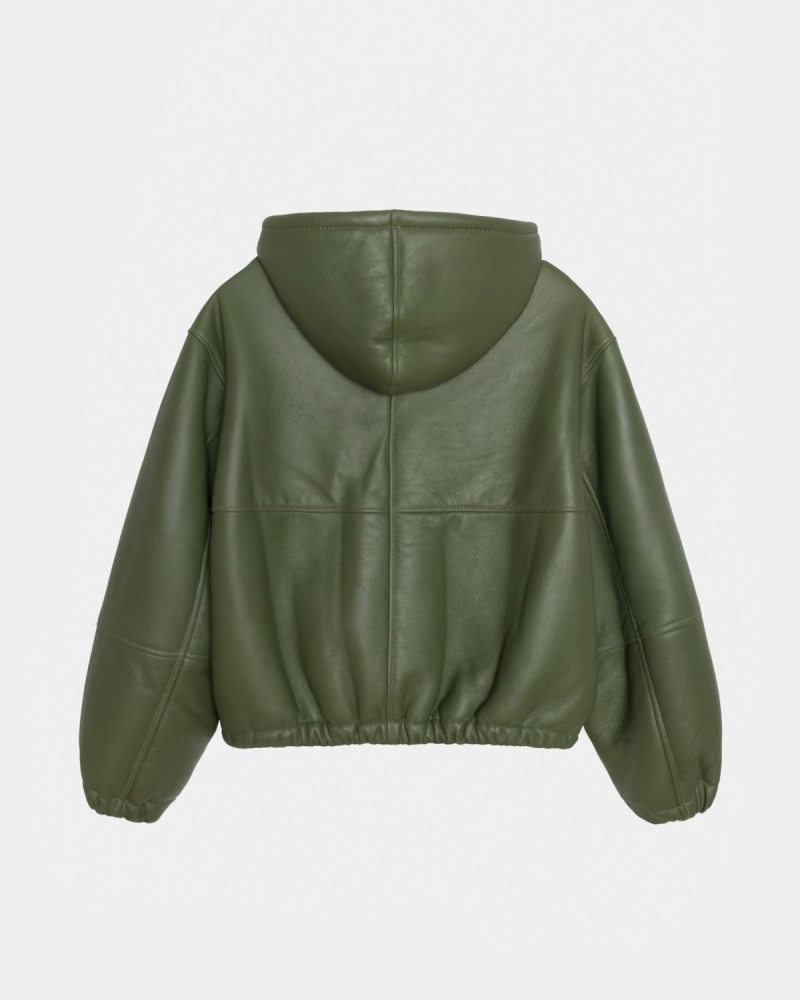 Stussy Work Shearling Jackets Green | Israel-42931