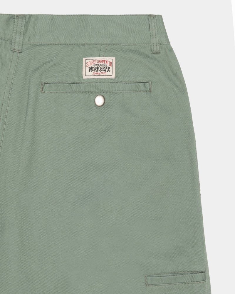 Stussy Workgear Trouser Twill Pants Green | Israel-81764