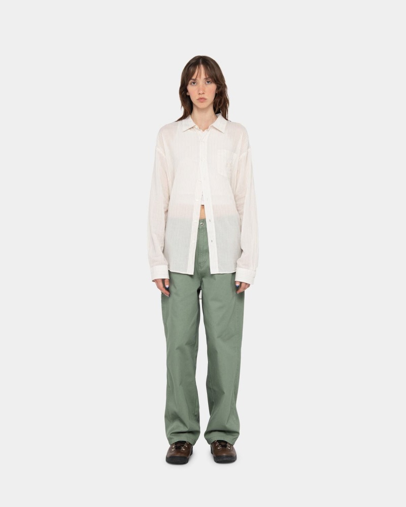 Stussy Workgear Trouser Twill Pants Green | Israel-81764