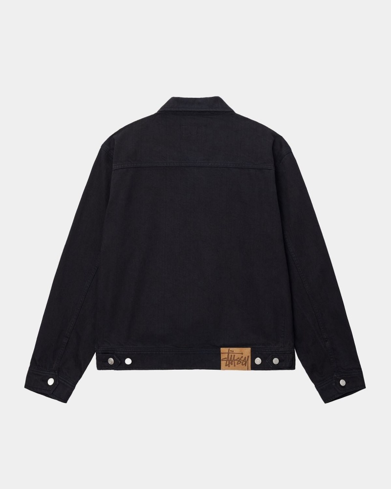 Stussy Zip Work Overdyed Jackets Black | Israel-61542