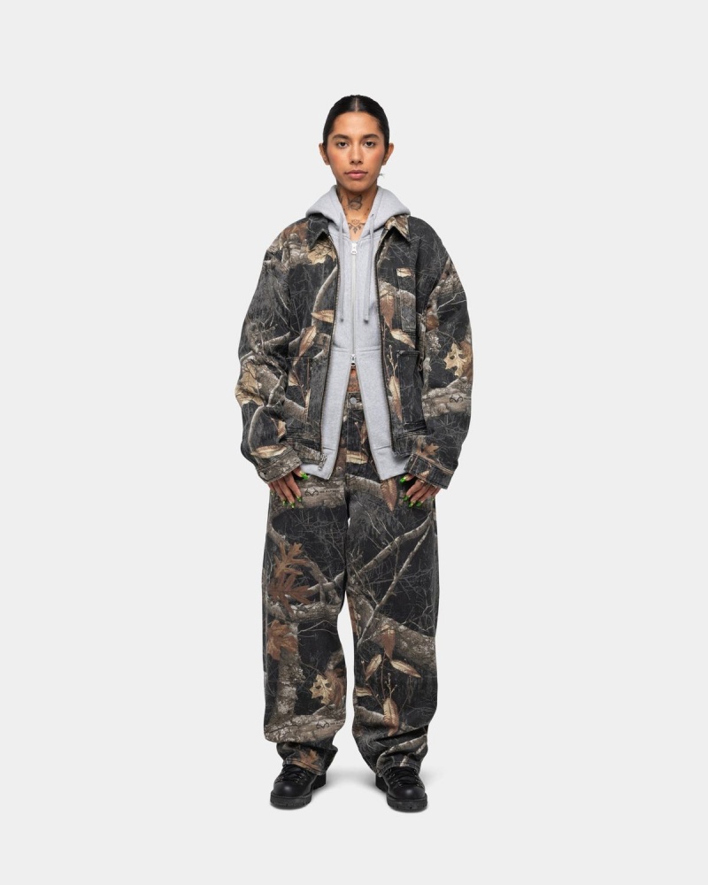 Stussy Zip Work Realtree Edge Jackets Black | Israel-16724