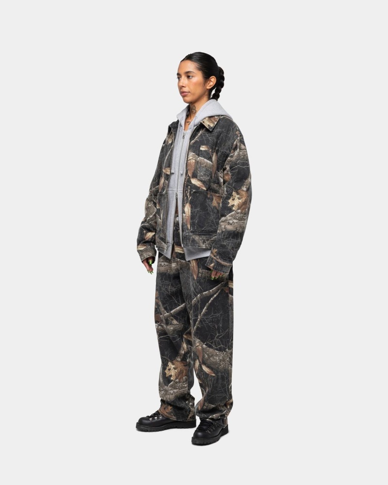 Stussy Zip Work Realtree Edge Jackets Black | Israel-16724