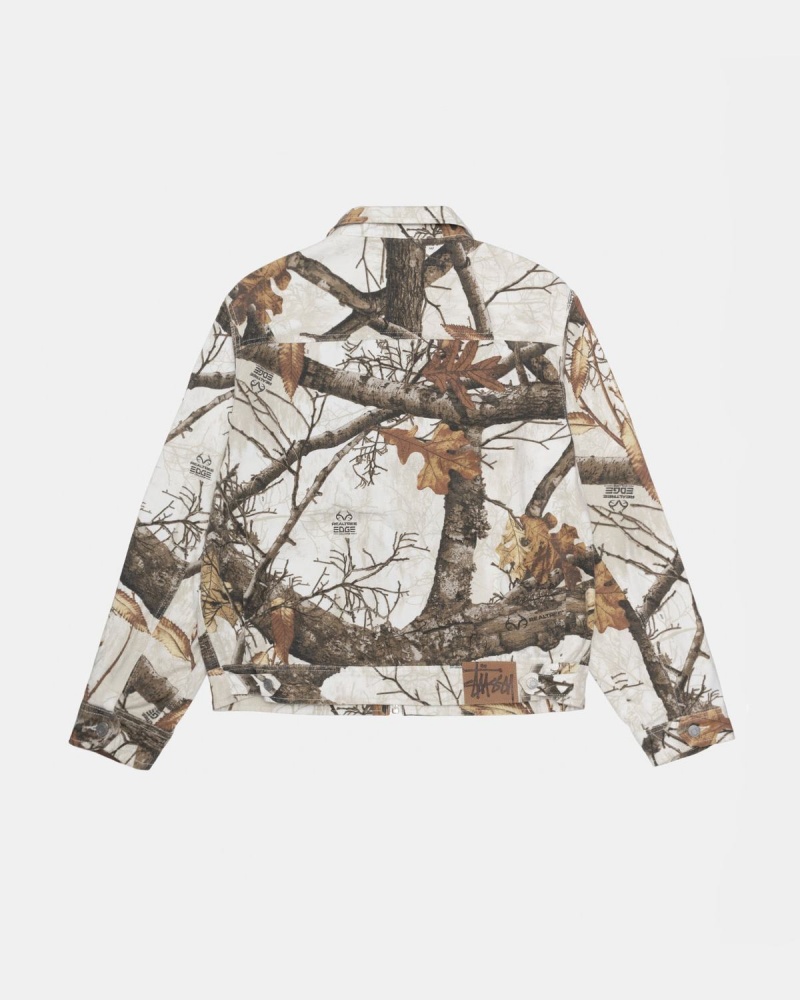 Stussy Zip Work Realtree Edge Jackets White | Israel-04512