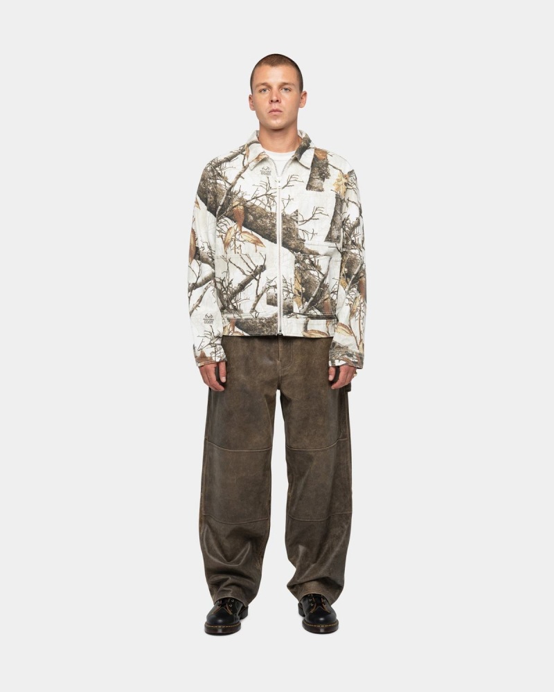 Stussy Zip Work Realtree Edge Jackets White | Israel-04512