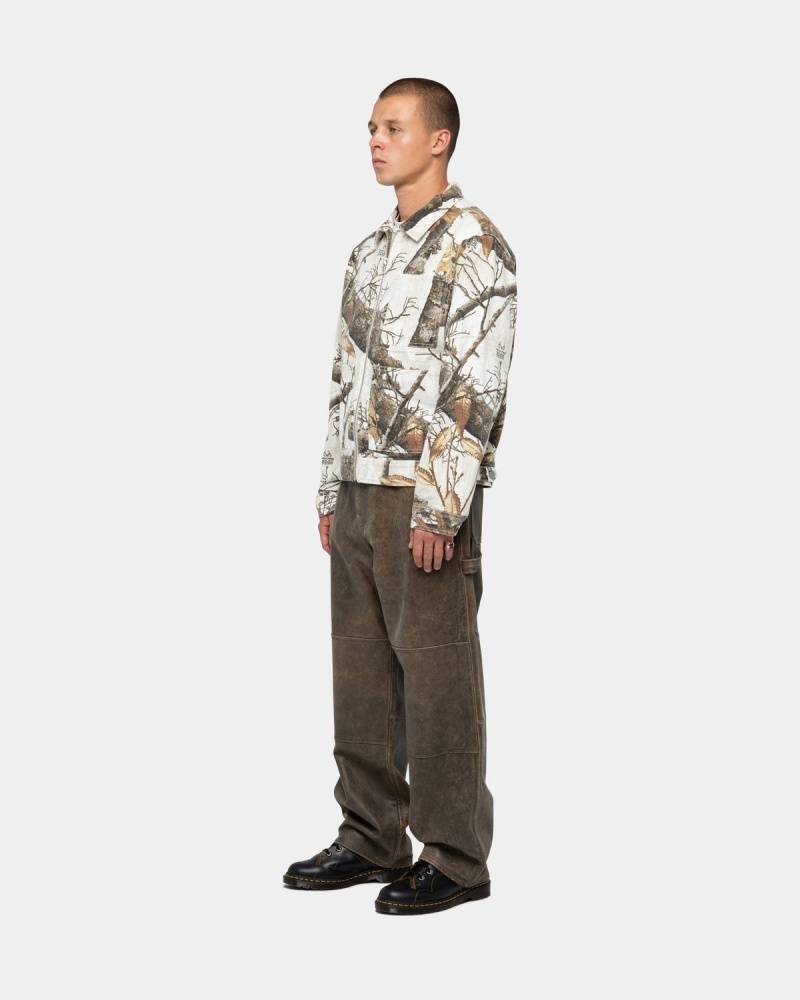 Stussy Zip Work Realtree Edge Jackets White | Israel-04512