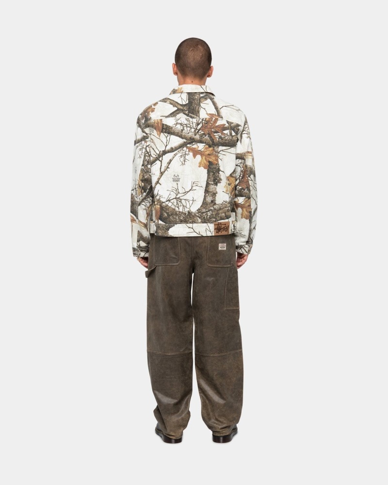 Stussy Zip Work Realtree Edge Jackets White | Israel-04512